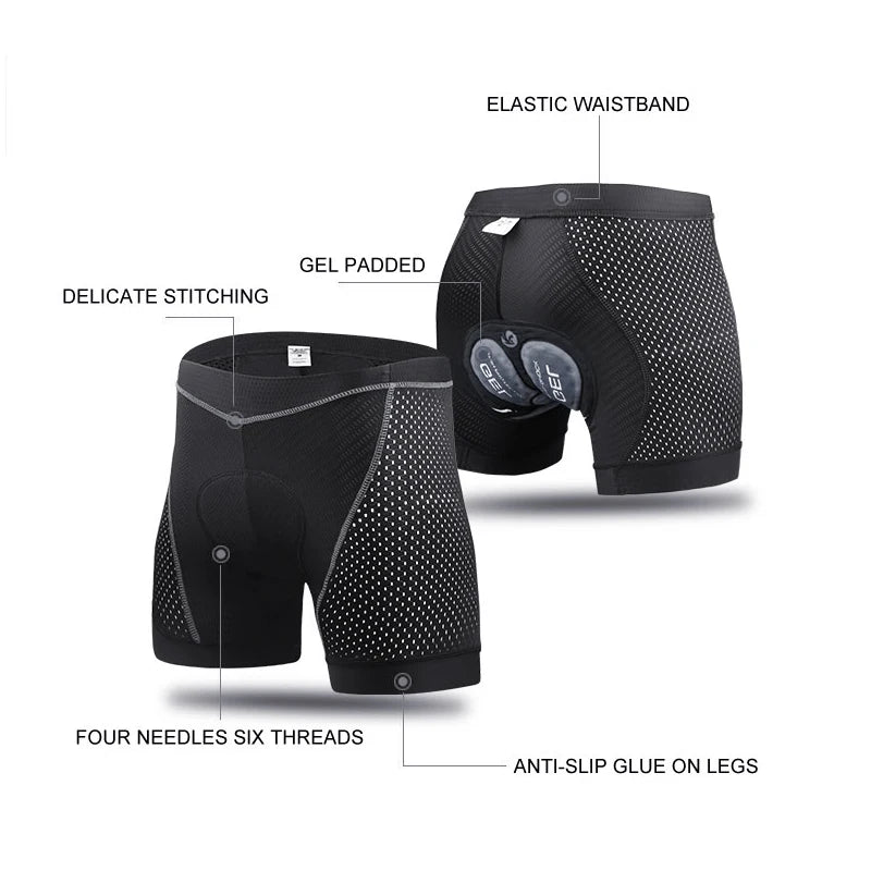 Short de Cyclisme Respirant avec Coussin en Gel - Dinamiq Sport
