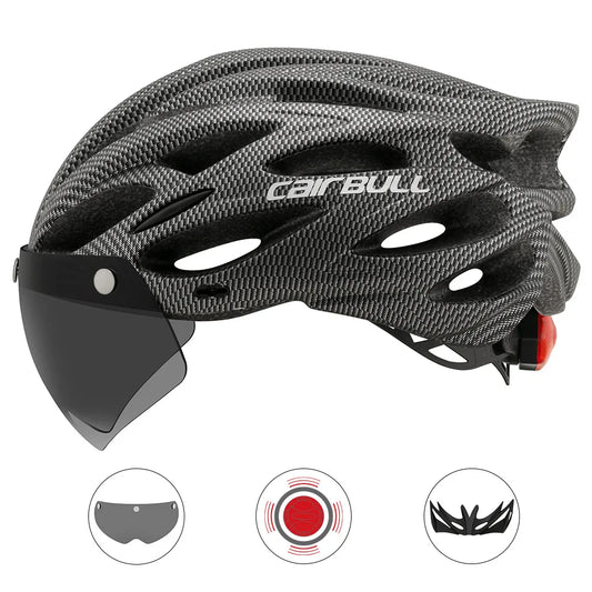 Casque de Cyclisme Ultramoderne avec Visière et Éclairage - Dinamiq Sport