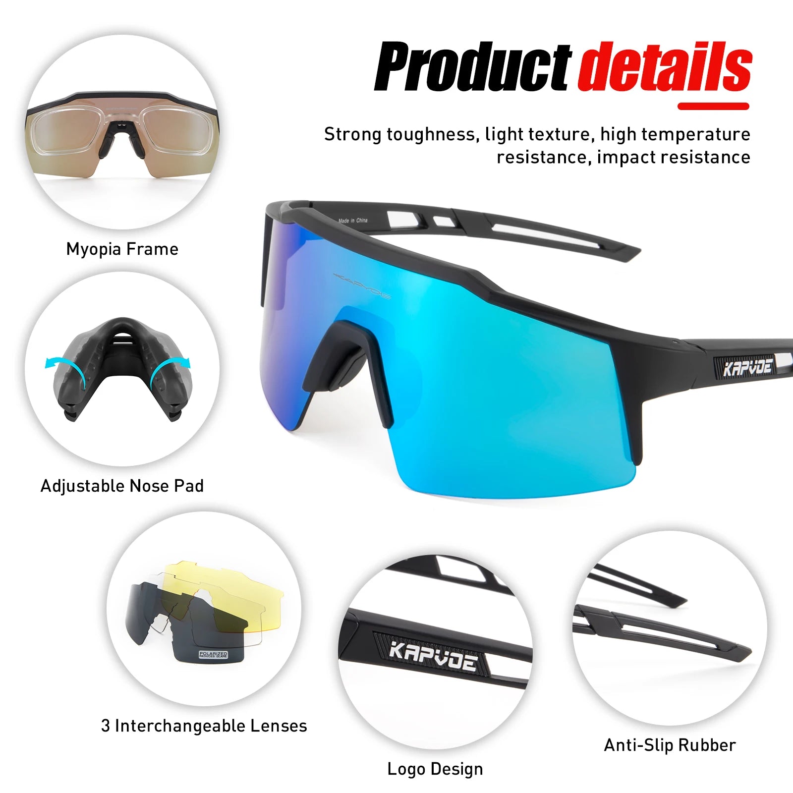 Lunettes de Cyclisme Polarisées UV400 - Dinamiq Sport