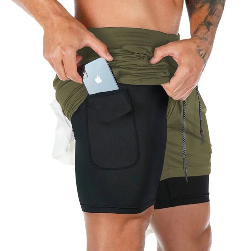 Short de Sport 2 - en - 1 Camouflage pour Hommes - Dinamiq Sport