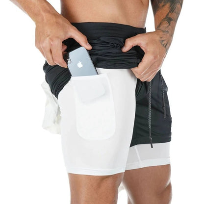 Short de Sport 2 - en - 1 Camouflage pour Hommes - Dinamiq Sport