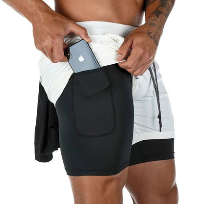 Short de Sport 2 - en - 1 Camouflage pour Hommes - Dinamiq Sport