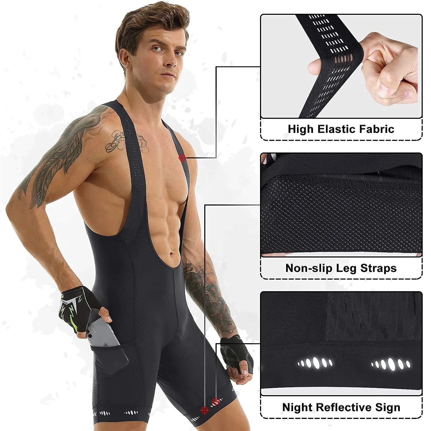 Short à Bretelles Cyclisme Homme UPF 50+ - Dinamiq Sport