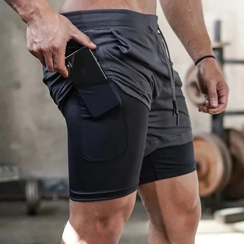 Short de Sport 2 - en - 1 Camouflage pour Hommes - Dinamiq Sport