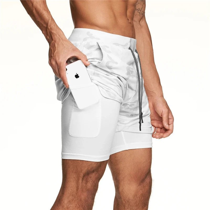 Short de Sport 2 - en - 1 Camouflage pour Hommes - Dinamiq Sport
