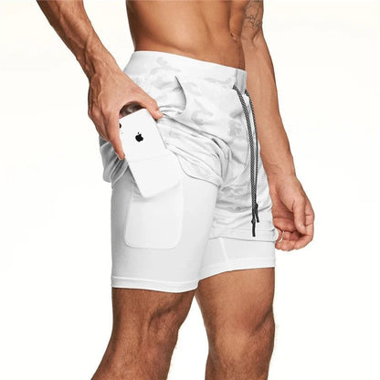 Short de Sport 2 - en - 1 Camouflage pour Hommes - Dinamiq Sport