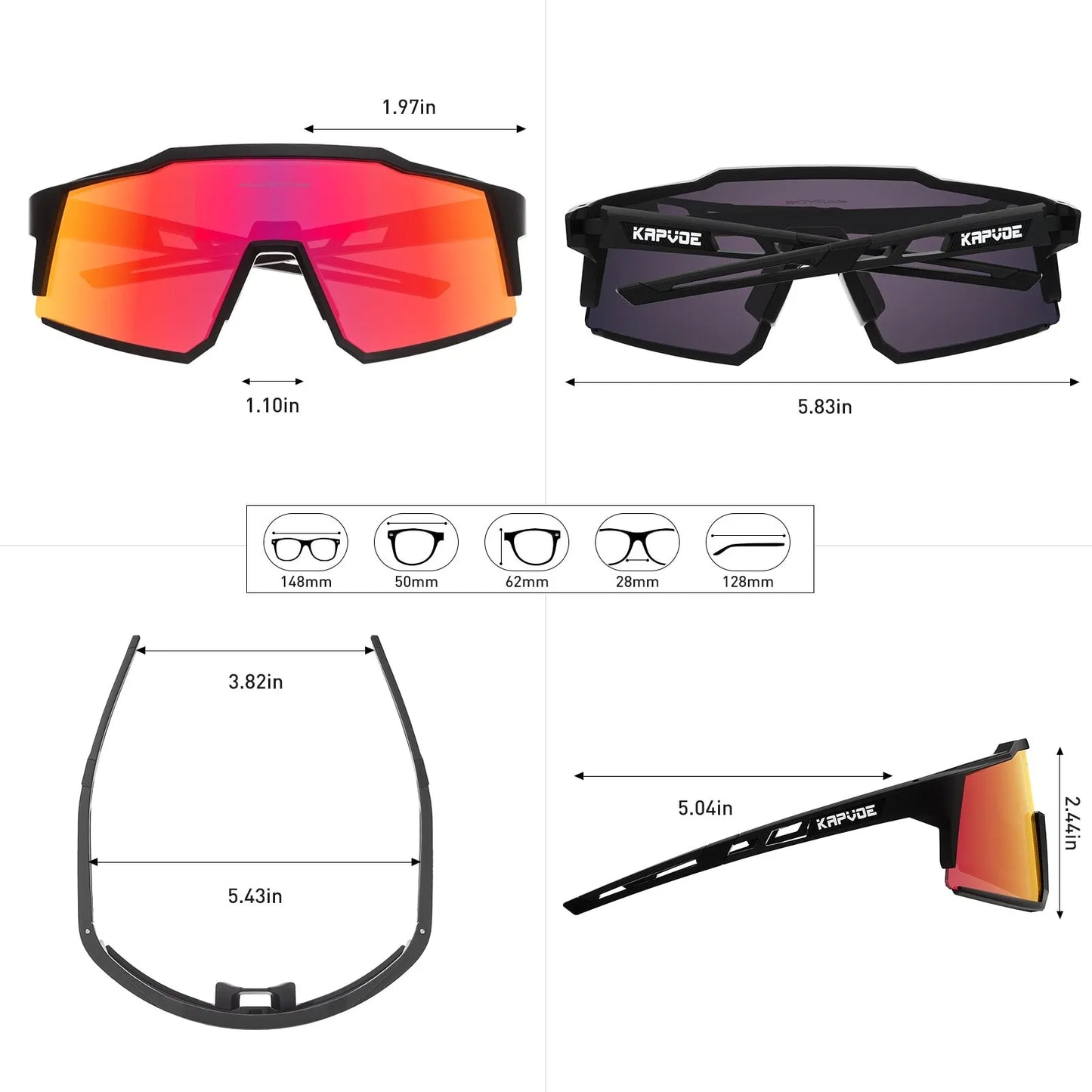 Lunettes de Cyclisme Polarisées Ultra Légères UV400 - Couleurs exclusives - Dinamiq Sport