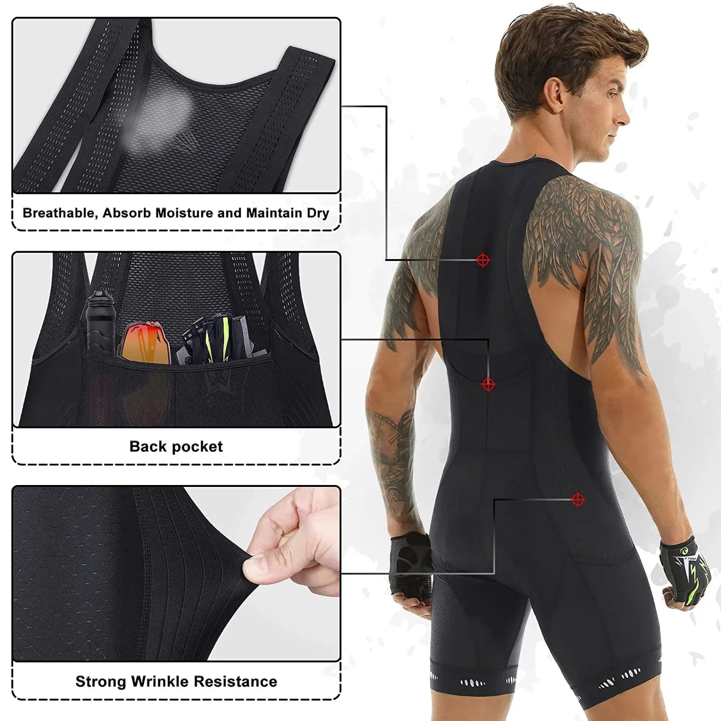 Short à Bretelles Cyclisme Homme UPF 50+ - Dinamiq Sport